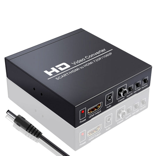 Rynx | NEWKENG NK-8S SCART + HDMI to HDMI 720P / 1080P HD Video Converter Adapter Scaler Box