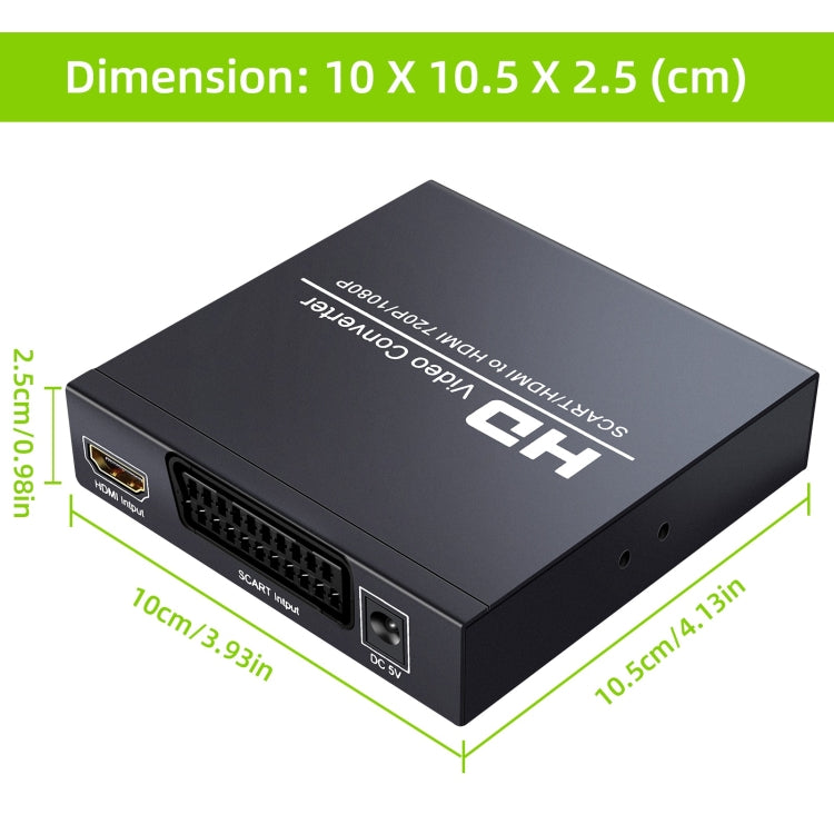 Rynx | NEWKENG NK-8S SCART + HDMI to HDMI 720P / 1080P HD Video Converter Adapter Scaler Box