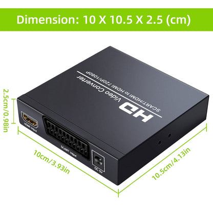 Rynx | NEWKENG NK-8S SCART + HDMI to HDMI 720P / 1080P HD Video Converter Adapter Scaler Box