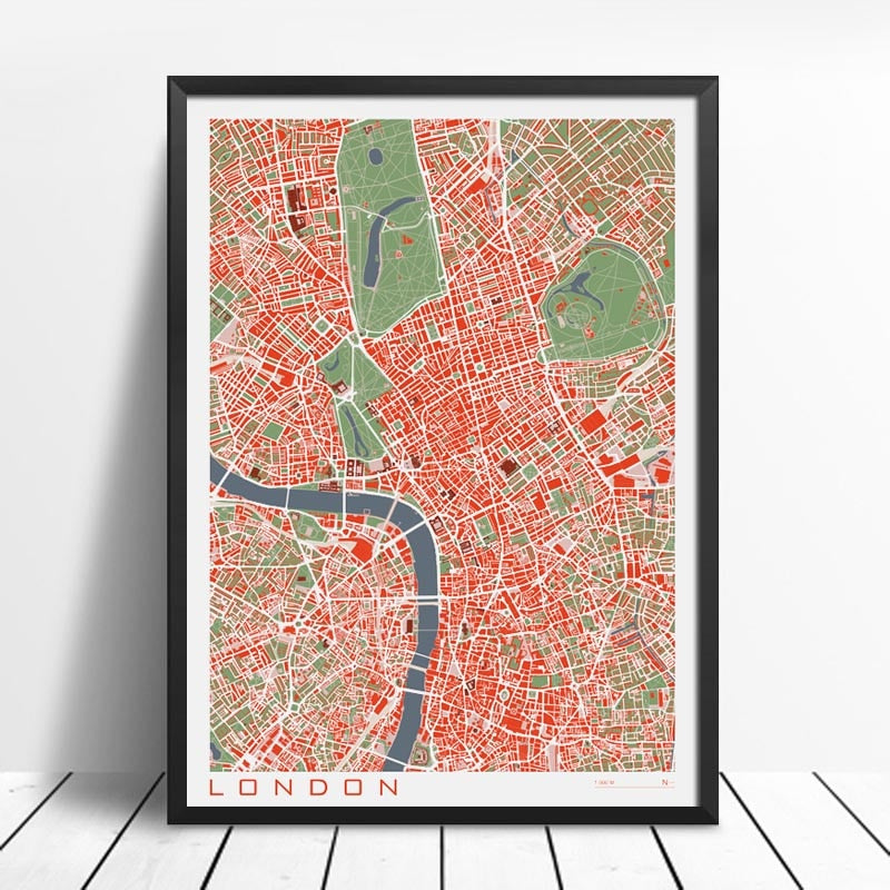 Rynx | Famous City Classic Maps Posters and Prints Wall Art Canvas Paintings Paris Copenhagen Madrid Map for Living Room Home Decor 1