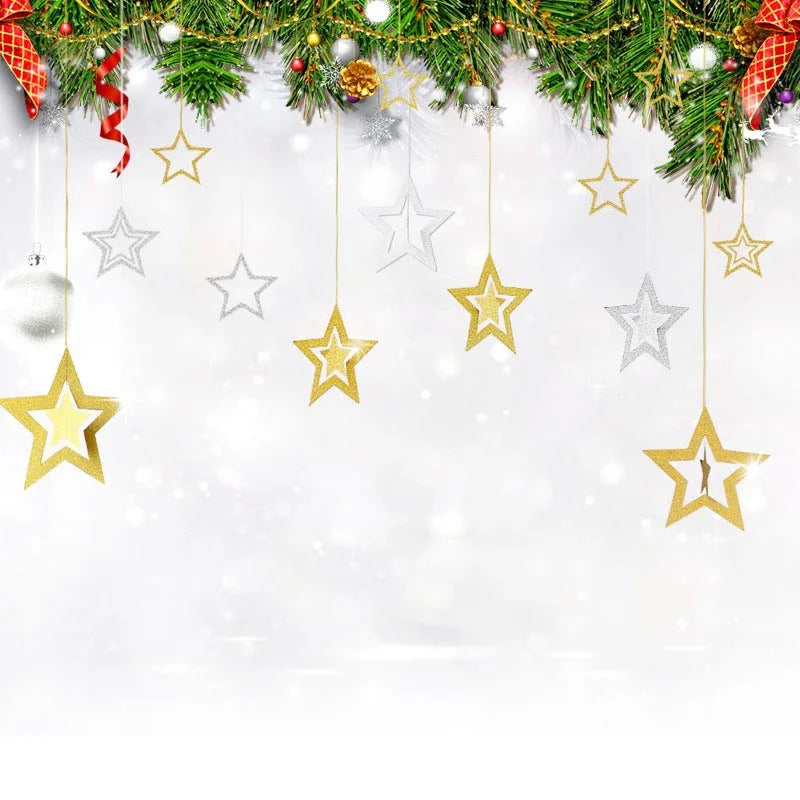 Rynx Rose Gold High Star Paper Garlands Banner Hanging for Wedding Christmas Decorations Kids Birthday Party Supplies Baby Party
