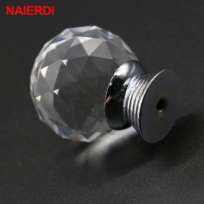 Rynx | Exquisite Diamond-Cut Crystal Glass Cabinet Knobs for a Stylish Home Upgrade
