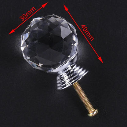 Rynx | Exquisite Diamond-Cut Crystal Glass Cabinet Knobs for a Stylish Home Upgrade