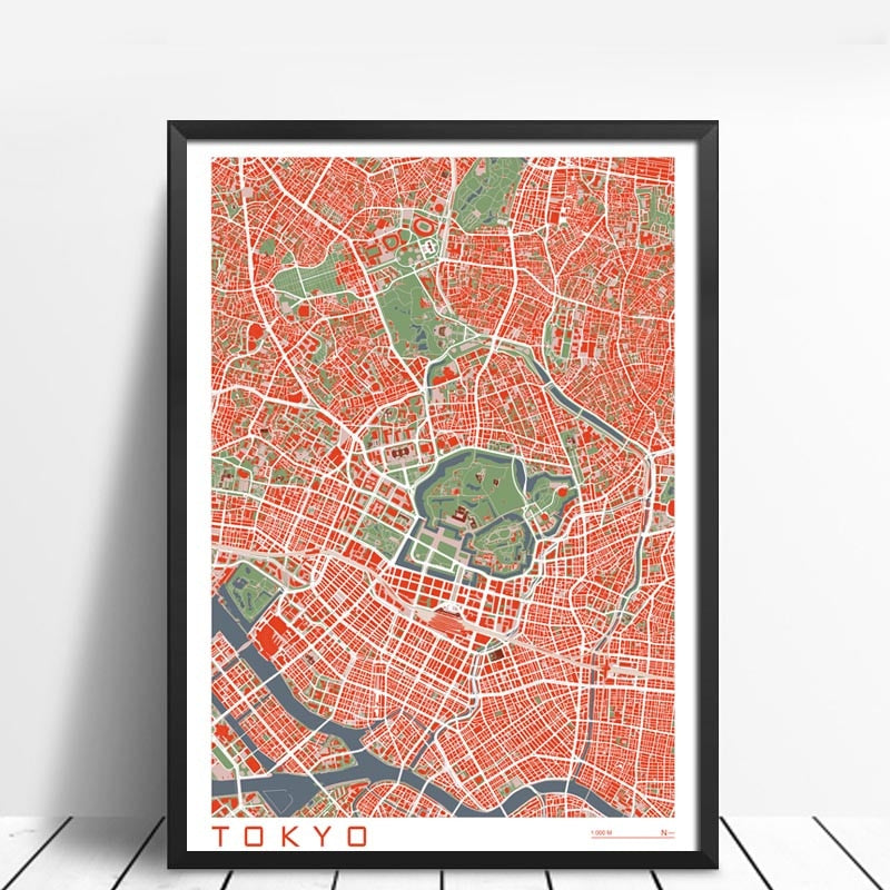 Rynx | Famous City Classic Maps Posters and Prints Wall Art Canvas Paintings Paris Copenhagen Madrid Map for Living Room Home Decor 1