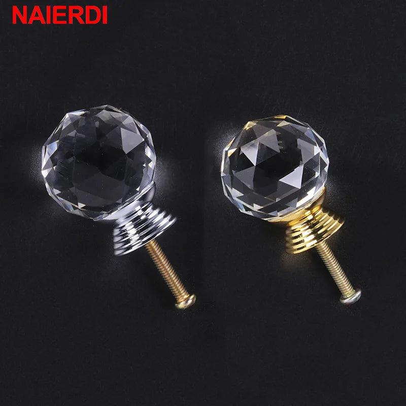 Rynx | Exquisite Diamond-Cut Crystal Glass Cabinet Knobs for a Stylish Home Upgrade
