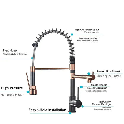 Rynx | AquaFlex – Pull-Out Kitchen Faucet with Double Swing