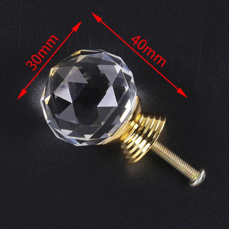 Rynx | Exquisite Diamond-Cut Crystal Glass Cabinet Knobs for a Stylish Home Upgrade