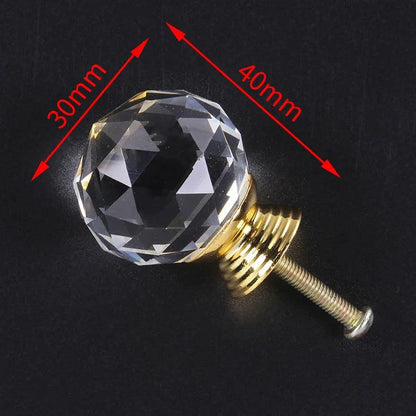 Rynx | Exquisite Diamond-Cut Crystal Glass Cabinet Knobs for a Stylish Home Upgrade