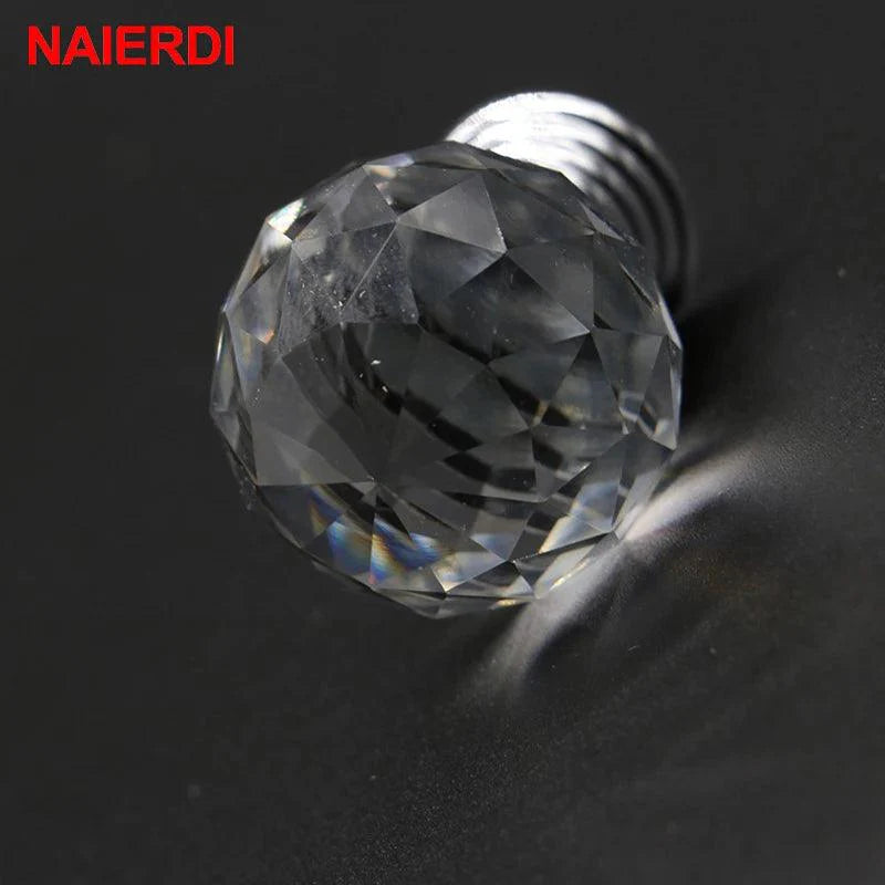 Rynx | Exquisite Diamond-Cut Crystal Glass Cabinet Knobs for a Stylish Home Upgrade