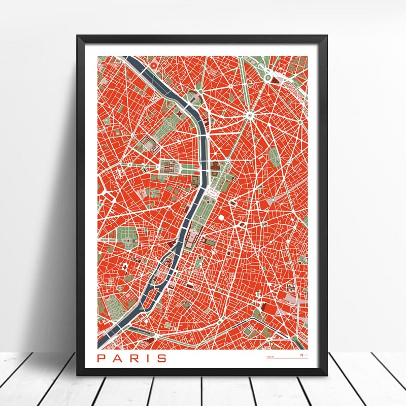 Rynx | Famous City Classic Maps Posters and Prints Wall Art Canvas Paintings Paris Copenhagen Madrid Map for Living Room Home Decor 1
