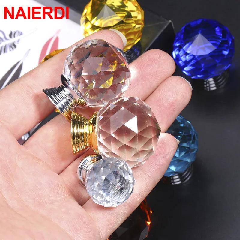 Rynx | Exquisite Diamond-Cut Crystal Glass Cabinet Knobs for a Stylish Home Upgrade