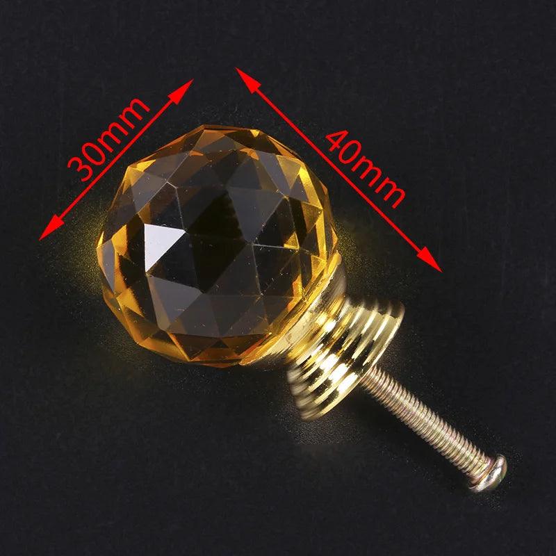 Rynx | Exquisite Diamond-Cut Crystal Glass Cabinet Knobs for a Stylish Home Upgrade