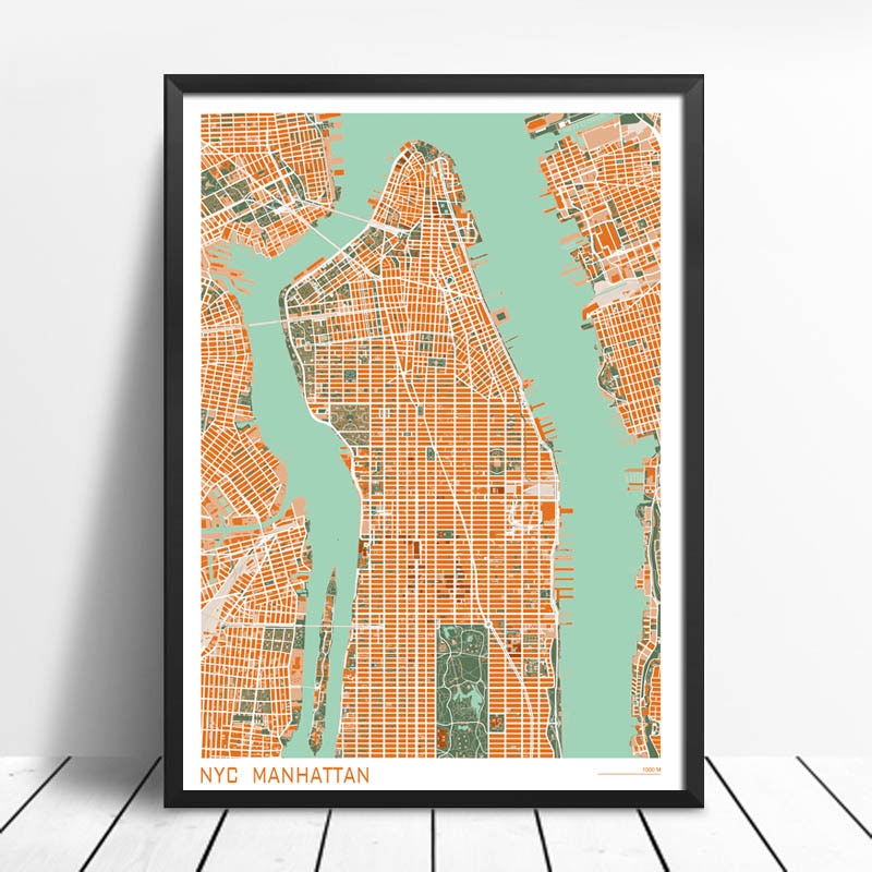 Rynx | Famous City Classic Maps Posters and Prints Wall Art Canvas Paintings Paris Copenhagen Madrid Map for Living Room Home Decor 1