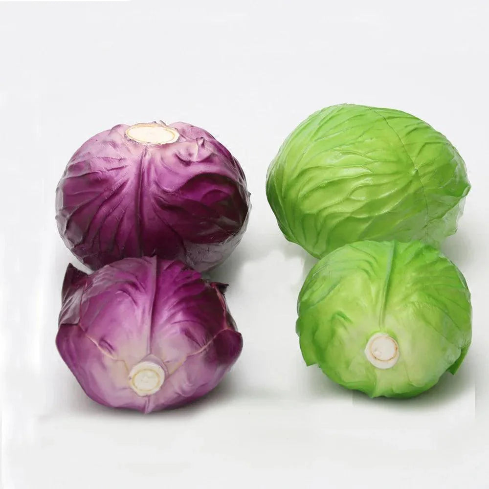 Rynx | Realistic Plastic Cabbage Decoration - Premium Quality Vegetable Replica