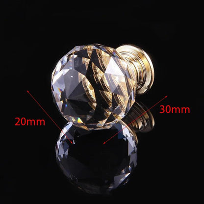 Rynx | Exquisite Diamond-Cut Crystal Glass Cabinet Knobs for a Stylish Home Upgrade