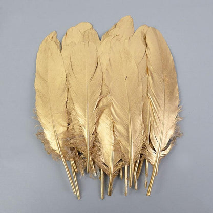 Rynx | Glamorous Gold Tipped Feather Craft Set for Elegant Event Enhancements