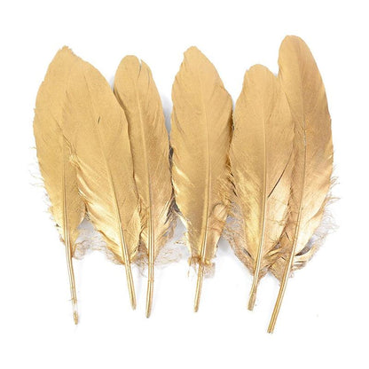 Rynx | Glamorous Gold Tipped Feather Craft Set for Elegant Event Enhancements