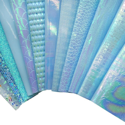 Rynx | Irisdente Blue Snake Glossy Fabric for Creative Crafting