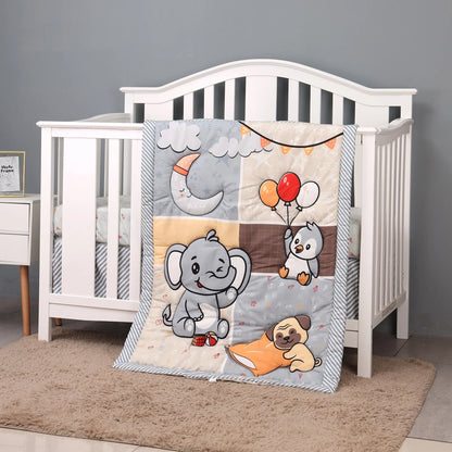 Rynx | Jungle Design Baby Bedding Set for Boys - Blanket, Crib Sheet