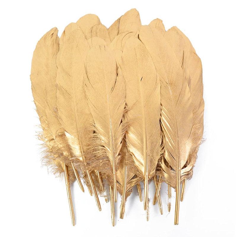 Rynx | Glamorous Gold Tipped Feather Craft Set for Elegant Event Enhancements