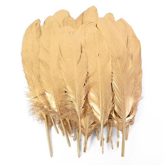Rynx | Glamorous Gold Tipped Feather Craft Set for Elegant Event Enhancements