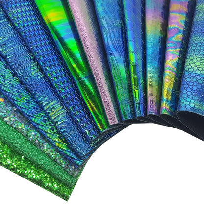 Rynx | Lustrous Green Glitter Snake Skin Faux Leather Bow Craft Kit