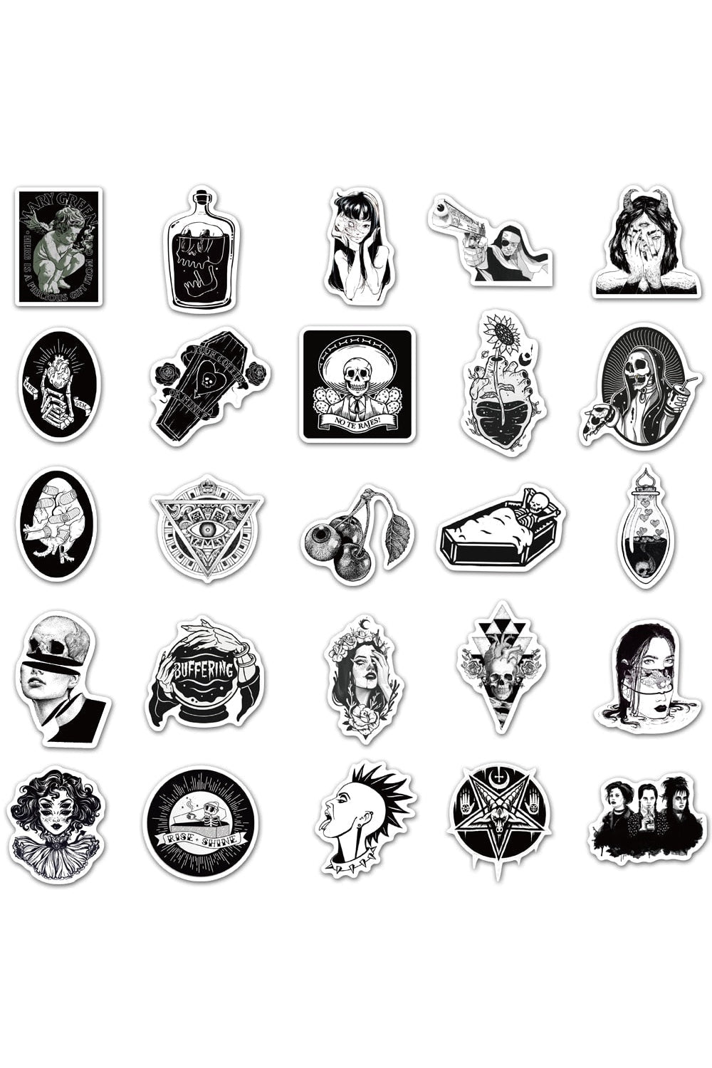 Rynx | Black and white scrapbook stickers