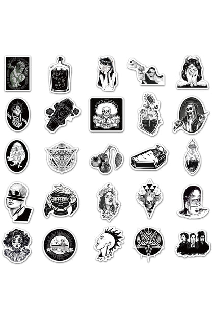 Rynx | Black and white scrapbook stickers