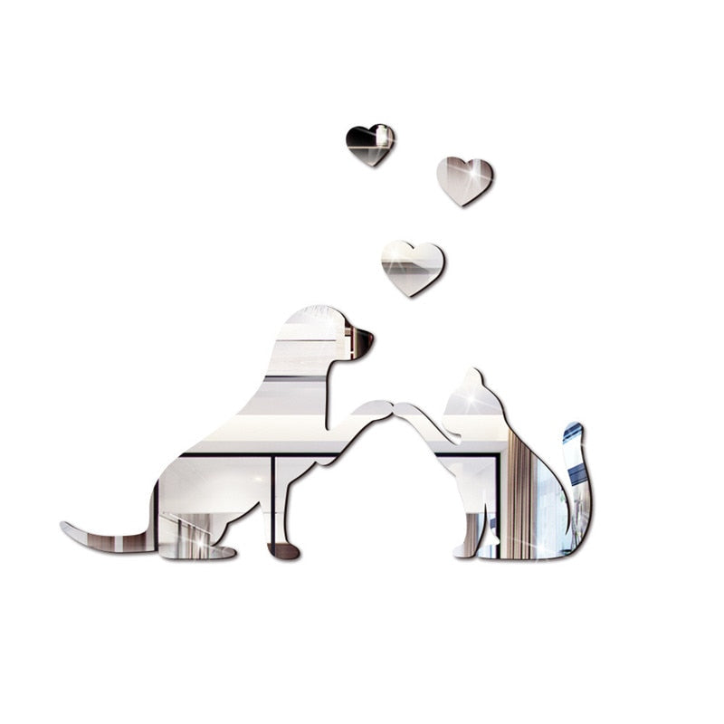 Rynx | Funny Cat and Dog Acrylic Wall Sticker