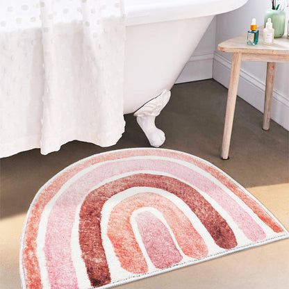 Rynx | Semi-Circle Red Rainbow Bathroom Mat