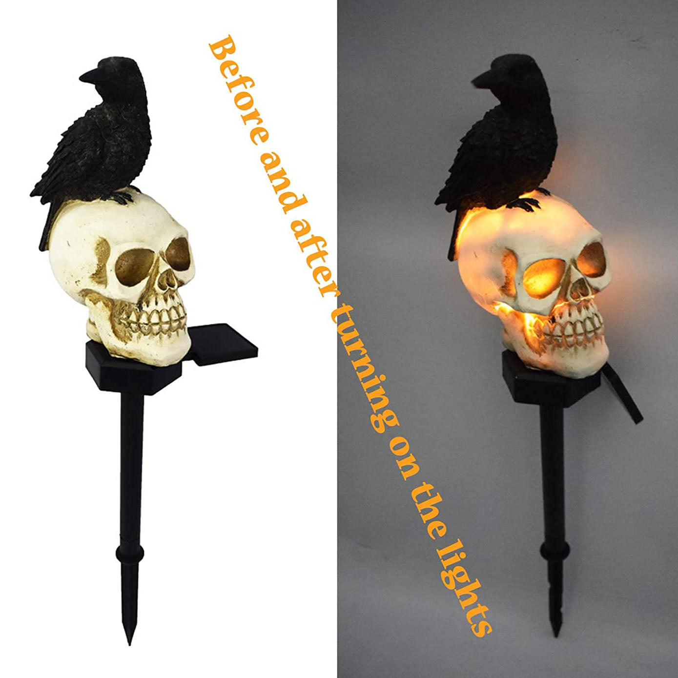 Rynx | Halloween Sun Skull & Crow Lamps For Garden Decorations