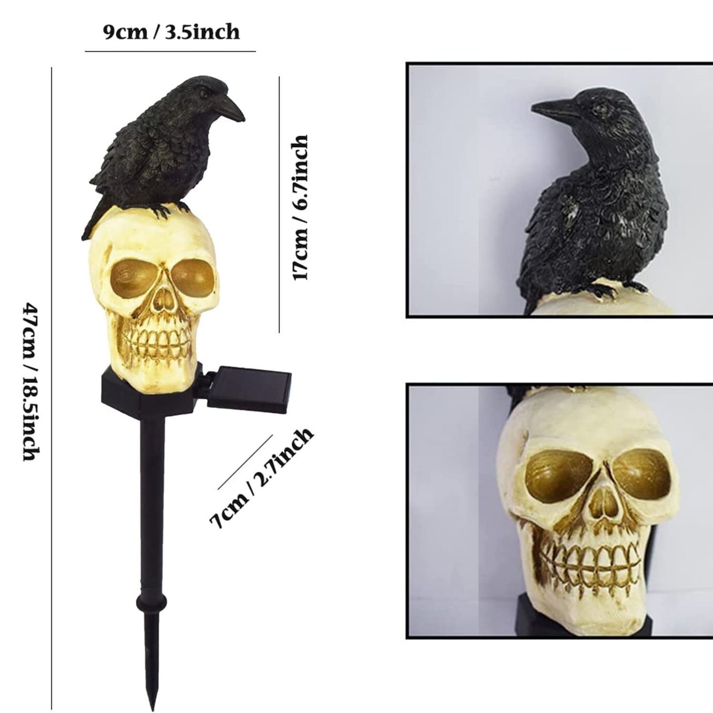 Rynx | Halloween Sun Skull & Crow Lamps For Garden Decorations