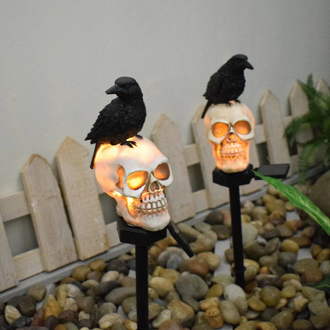 Rynx | Halloween Sun Skull & Crow Lamps For Garden Decorations