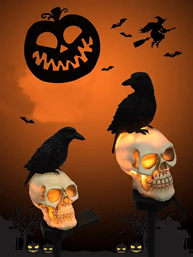 Rynx | Halloween Sun Skull & Crow Lamps For Garden Decorations