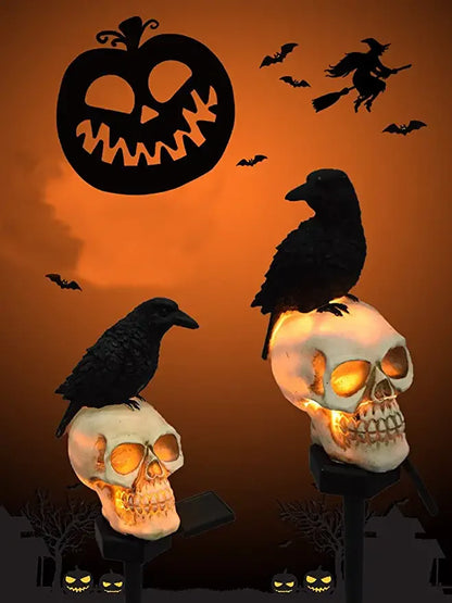 Rynx | Halloween Sun Skull & Crow Lamps For Garden Decorations