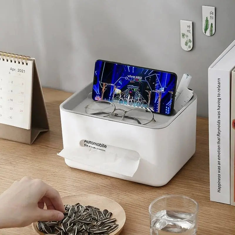 Rynx | Durable Multifunctional Tissue Box with Storage Compartments