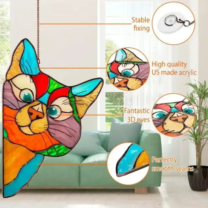 Rynx | Handmade Cat Suncatcher – Window Decoration with Style