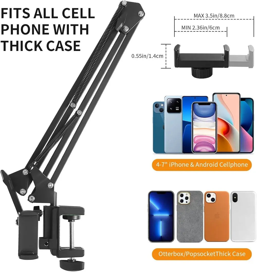 Rynx | Device holder for the bed with long arm – Holds devices up to 1.2 kg safely