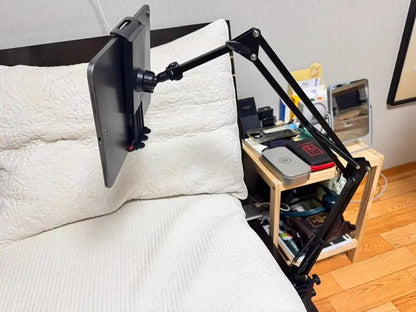 Rynx | Device holder for the bed with long arm – Holds devices up to 1.2 kg safely