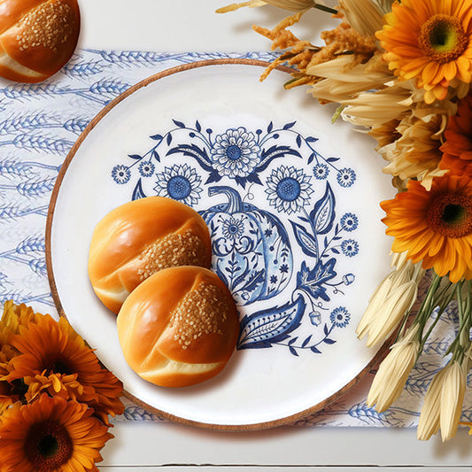 Rynx | Pumpkin Serving Tray | Blue Harvest
