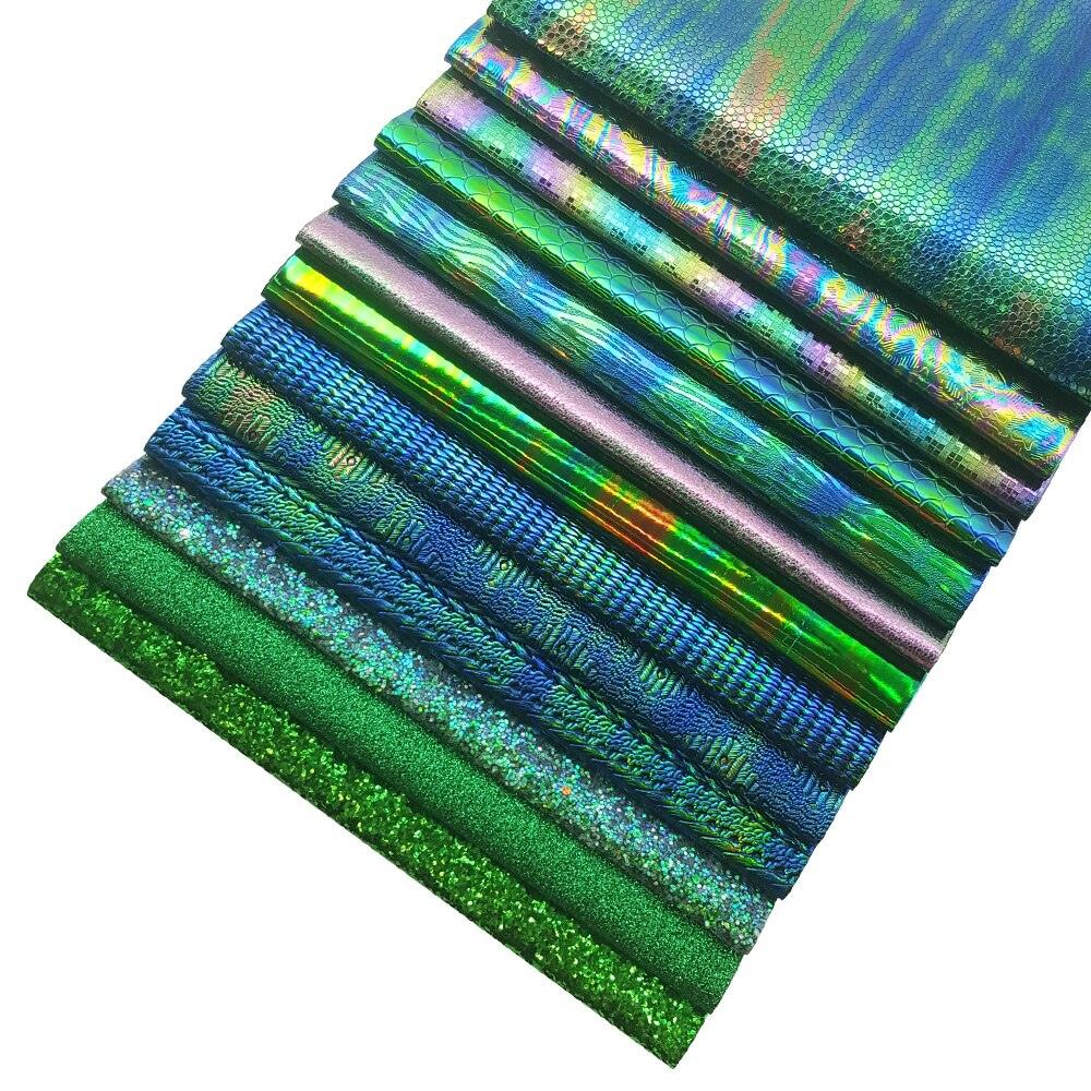 Rynx | Lustrous Green Glitter Snake Skin Faux Leather Bow Craft Kit