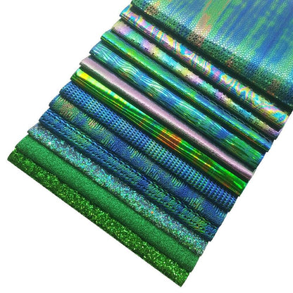 Rynx | Lustrous Green Glitter Snake Skin Faux Leather Bow Craft Kit