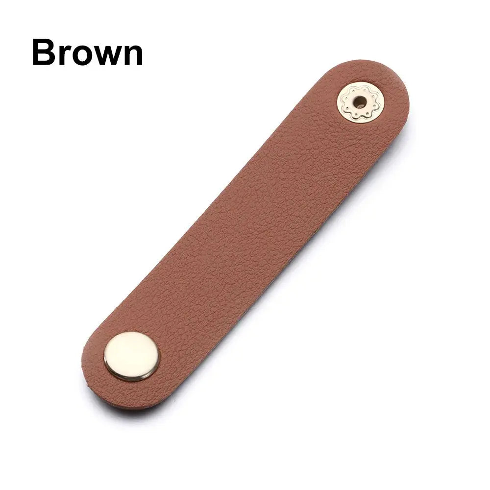 Rynx | Leather Charger Protector Desktop Storage Clips – Cable Winder Tie – Cable Management Cord Organizer – Earphone Accessories