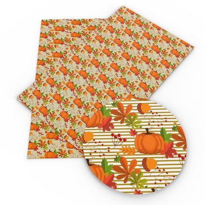 Rynx | Autumn-inspired Leaf Pattern Faux Leather Craft Fabric for DIY and Upholstery