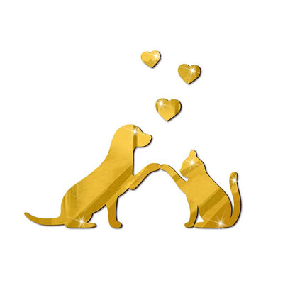 Rynx | Funny Cat and Dog Acrylic Wall Sticker