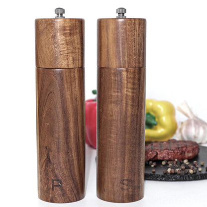 Rynx | Elegant Acacia Wood Spice Mill Duo - Premium Kitchen Spice Mill