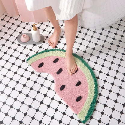 Rynx | Watermelon Bathroom Rug Fruit Rug Living Room Mat Toilet Kitchen Floor Mat Door Mat Soft Non-Slip Dorm Decor
