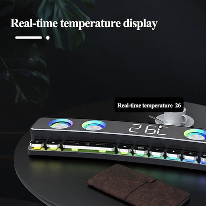 RYNX | Bluetooth Wireless Speaker FM Clock for Gaming Computer Alarm
