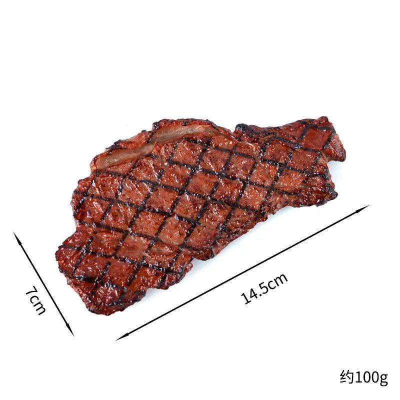 Rynx | Realistic Miniature Steak Replica for Dollhouses – Perfect Fake Food Props for Creative Play and Photography