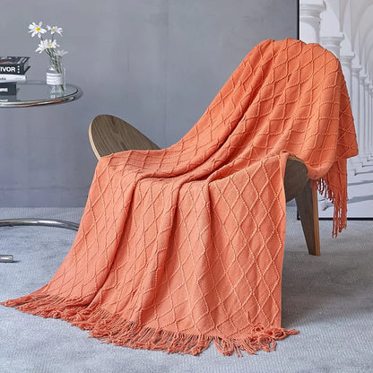 Rynx | purple diamond knit blanket
